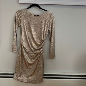 Gold long sleeve dress